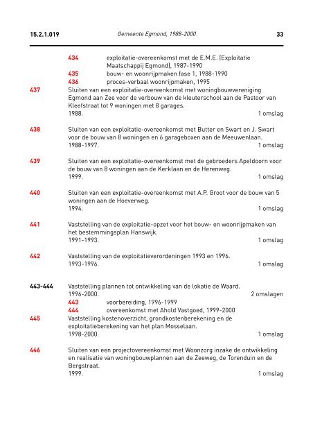 Gemeente Egmond, 1988-2000 - rubriek - Regionaal Archief Alkmaar