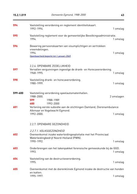 Gemeente Egmond, 1988-2000 - rubriek - Regionaal Archief Alkmaar