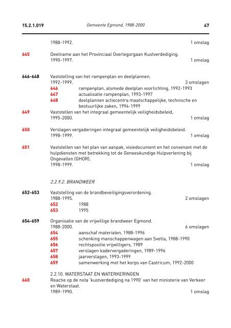 Gemeente Egmond, 1988-2000 - rubriek - Regionaal Archief Alkmaar