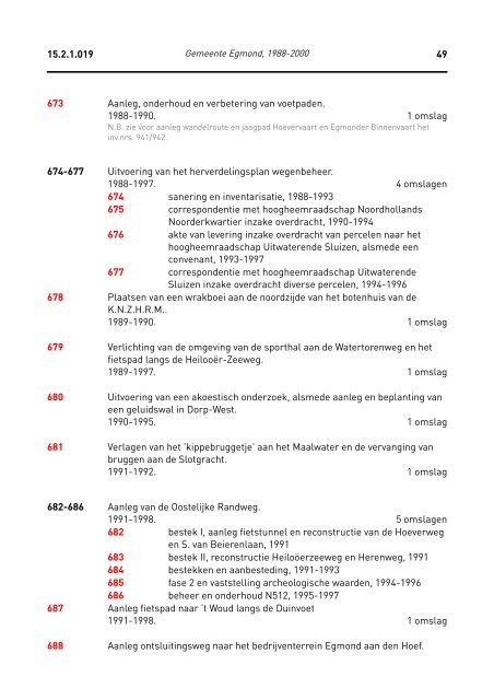 Gemeente Egmond, 1988-2000 - rubriek - Regionaal Archief Alkmaar