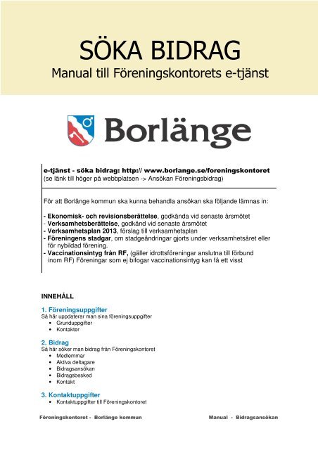 Manual Bidragsansokan Pdf Borlange Kommun