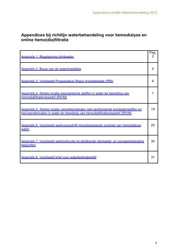 Appendices richtlijn Waterbehandeling 2013 - Nederlandse ...