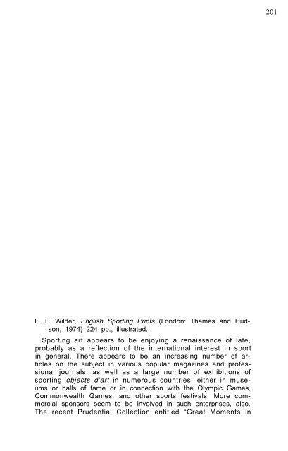 Wilder, F.L. English Sporting Prints. (Book Review) - LA84 Foundation