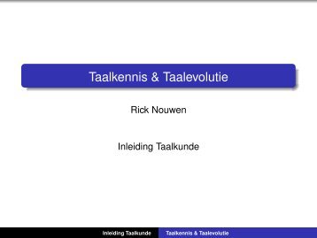 Taalkennis & Taalevolutie - Rick Nouwen