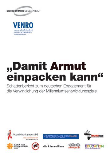 MDG-Schattenbericht „Damit Armut einpacken kann“