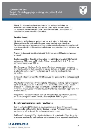 Projekt Socialsygepleje – det gode patientforløb