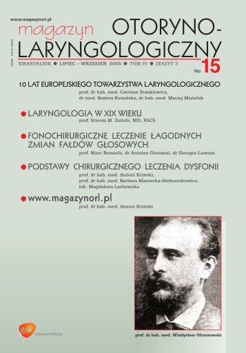 NR.15-OTOLA - Magazyn Otorynolaryngologiczny