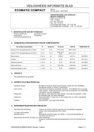 veiligsheids informatie blad ecomatic compact - Mondo Chemicals