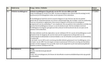 20130327 Codeadviezen expertgroep ICD-10 - Dutch Hospital Data