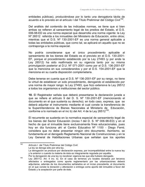 Compendio de Precedentes de Observancia Obligatoria - Sunarp