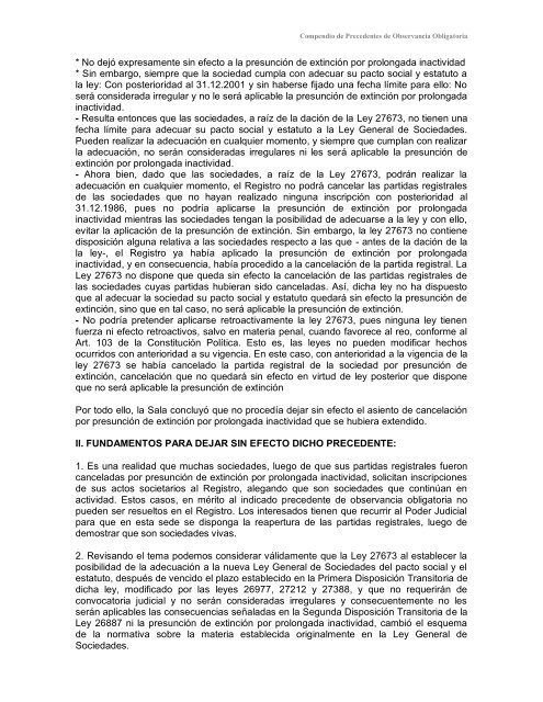 Compendio de Precedentes de Observancia Obligatoria - Sunarp