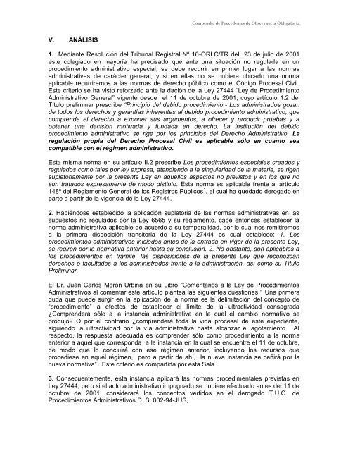 Compendio de Precedentes de Observancia Obligatoria - Sunarp