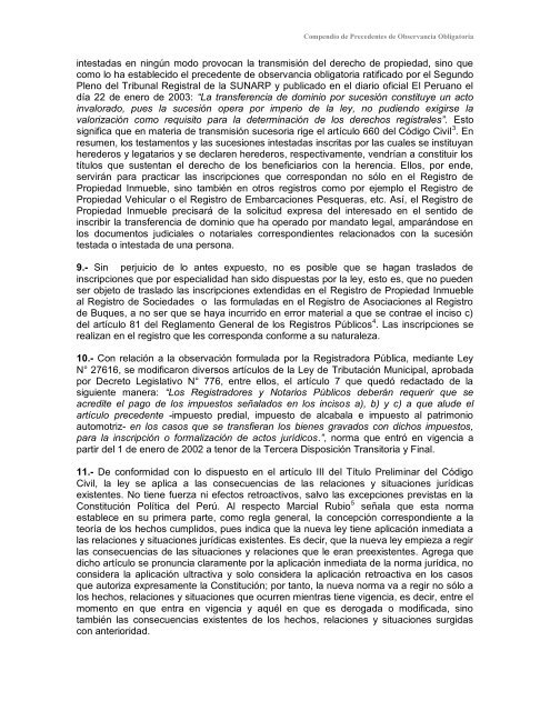 Compendio de Precedentes de Observancia Obligatoria - Sunarp