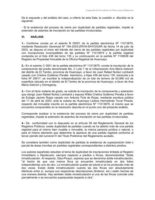 Compendio de Precedentes de Observancia Obligatoria - Sunarp