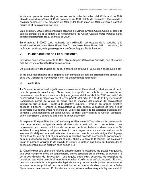 Compendio de Precedentes de Observancia Obligatoria - Sunarp