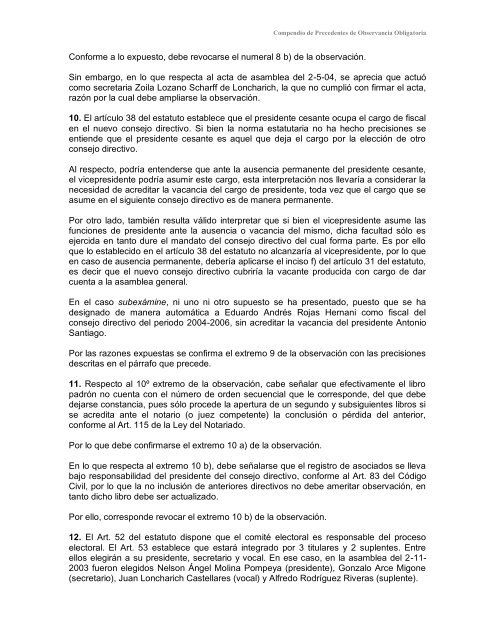 Compendio de Precedentes de Observancia Obligatoria - Sunarp