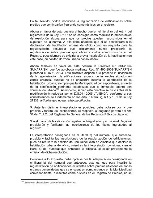 Compendio de Precedentes de Observancia Obligatoria - Sunarp