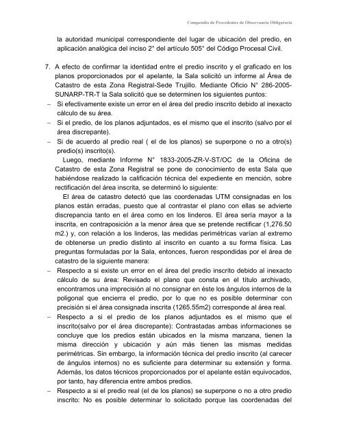 Compendio de Precedentes de Observancia Obligatoria - Sunarp