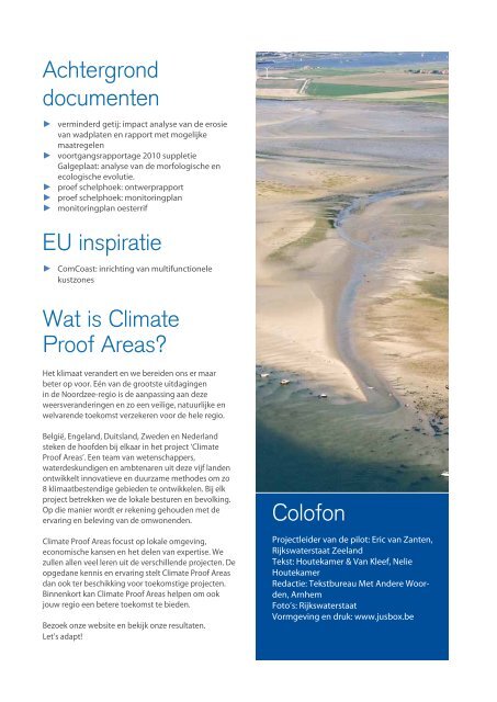 Oosterschelde (NL) - Nieuwsbrief Climate Proof Areas