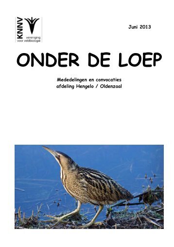 ONDER DE LOEP - KNNV Vereniging voor Veldbiologie