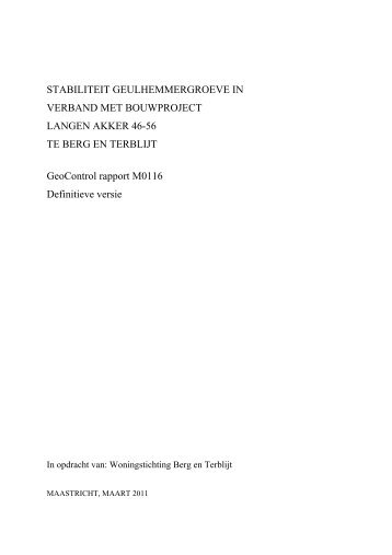 Bijlage 8 stabiliteitsonderzoek Geulhemmergroeve ivm bouwproject ...