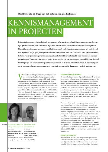 Kennismanagement in projecten - KULTIFA