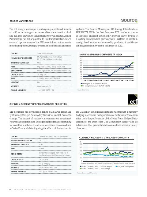 Exchange Traded Products & Indexing Guide Switzerland 2013