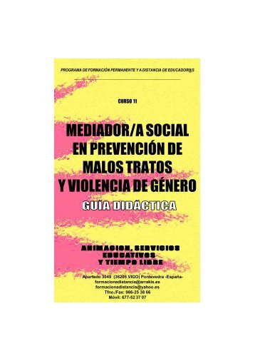 Curso Mediador malos tratos y violencia de genero. Guia Didactica