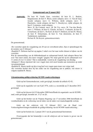 Gemeenteraad:Besluit (.pdf). - gemeente Tielt-Winge