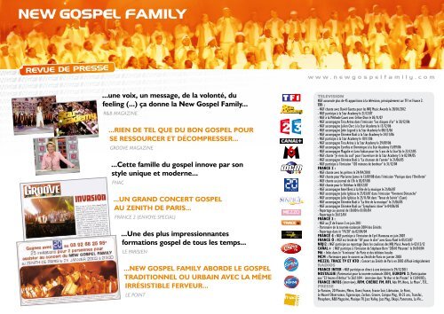 DOSSIER DE PRESSE - New Gospel Family