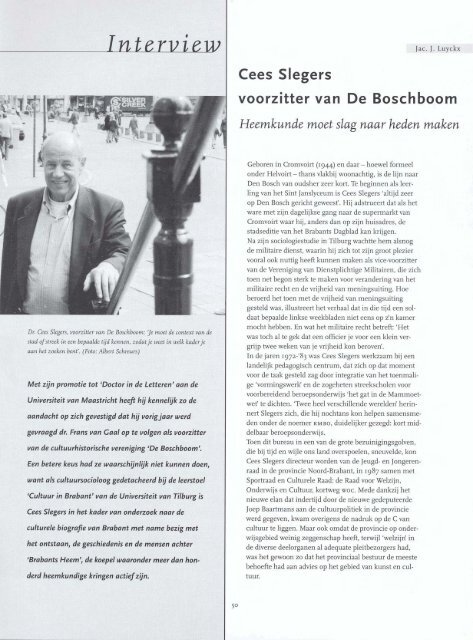 Interview, Cees Slegers voorzitter van De ... - Bossche Bladen