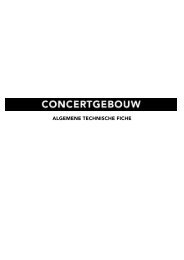 ALGEMENE TECHNISCHE FICHE - Concertgebouw