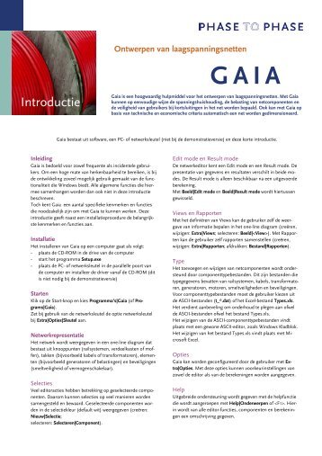 Ontwerpen van laagspanningsnetten GAIA - Phase to Phase