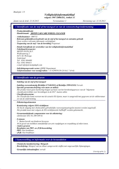 Download MSDS - Motip.com