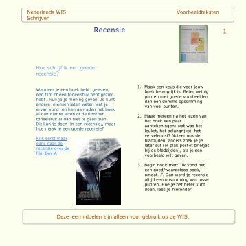 Schrijven van een Recensie