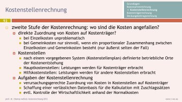 Kostenstellenrechnung