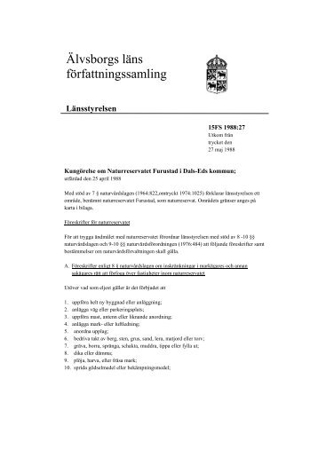 Älvsborgs läns författningssamling - Länsstyrelserna