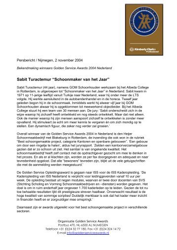 Sabit Turactemur “Schoonmaker van het Jaar” - Kimberly-Clark ...