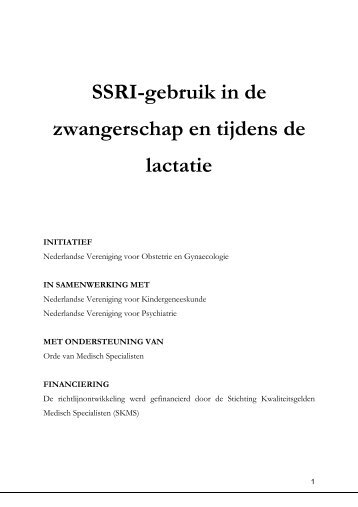 Multidisciplinaire richtlijn SSRI zwangerschap en lactatie - Landelijk ...