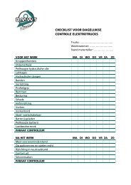 checklist voor dagelijkse controle elektrotrucks - Bmwt