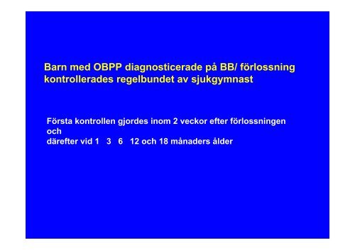 Obstetriska plexus brachialisskador - SFOG