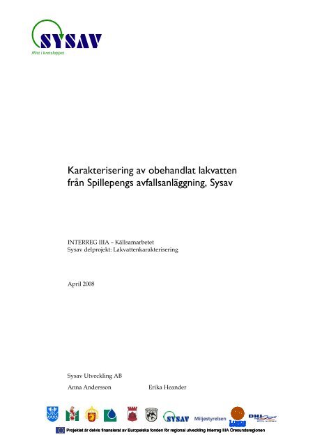 Karakterisering av obehandlat lakvatten från ... - Kildesamarbejdet