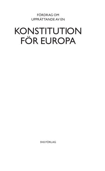 KONSTITUTION FÖR EUROPA