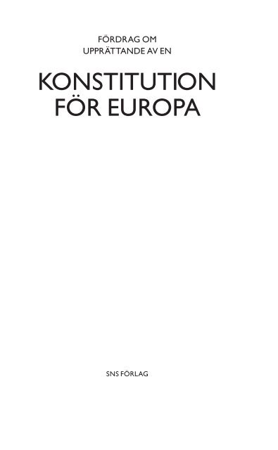 KONSTITUTION FÖR EUROPA