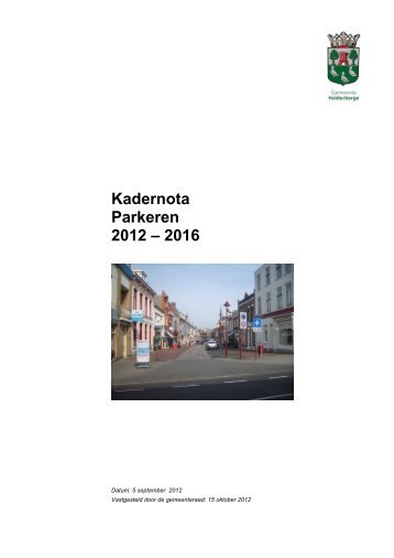 Kadernota parkeren 2012-2016 (pdf) - Gemeente Halderberge