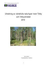 Utredning av värdefulla naturtyper inom Tölby och ... - Mustasaari
