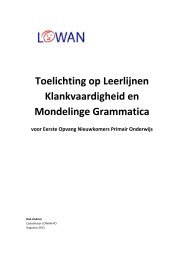 Toelichting op leerlijnen klankvaardigheid en mondelinge ... - LOWAN