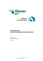 overeenkomst prestatieafspraken wonen rhenen - Rhenense ...