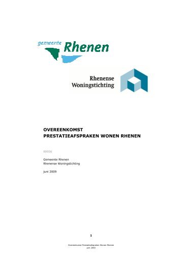 overeenkomst prestatieafspraken wonen rhenen - Rhenense ...