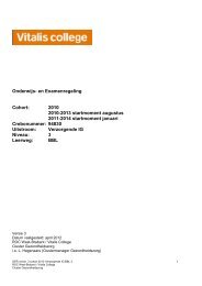 Onderwijs- en Examenregeling Cohort: 2010 2010 ... - Vitalis college